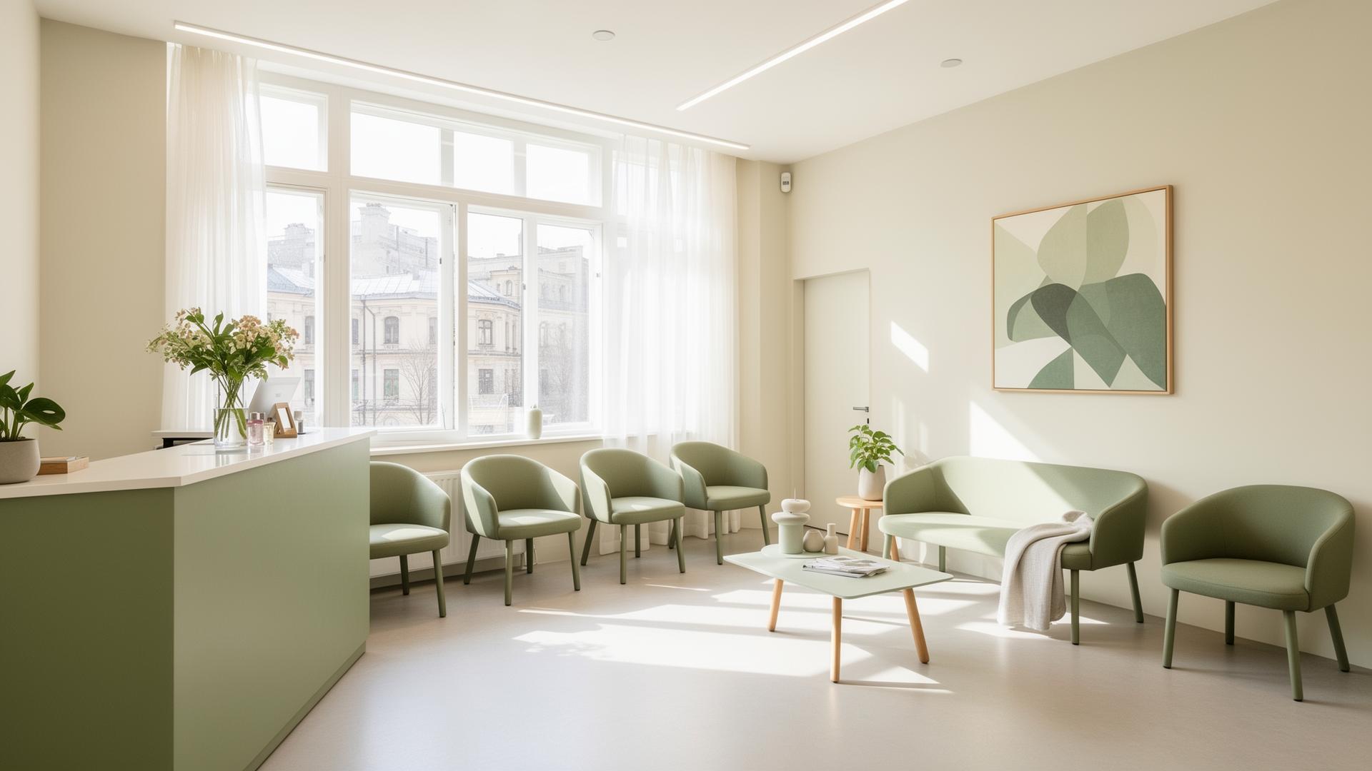 Salle d'attente lumineuse du cabinet dentaire à Toulouse